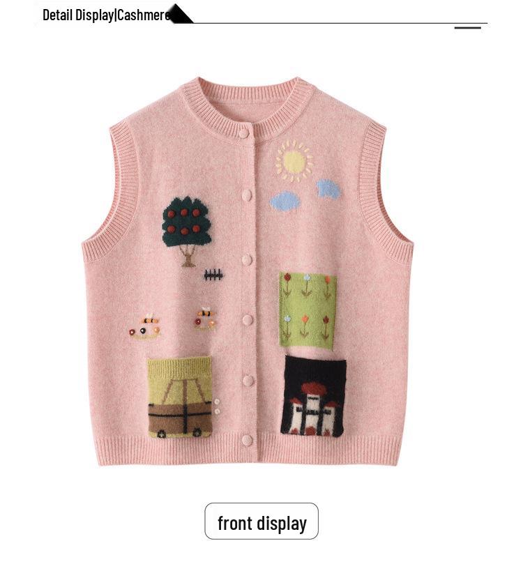 Women's Handmade Knit Sweater Vest - Layered Autumn/Winter Style