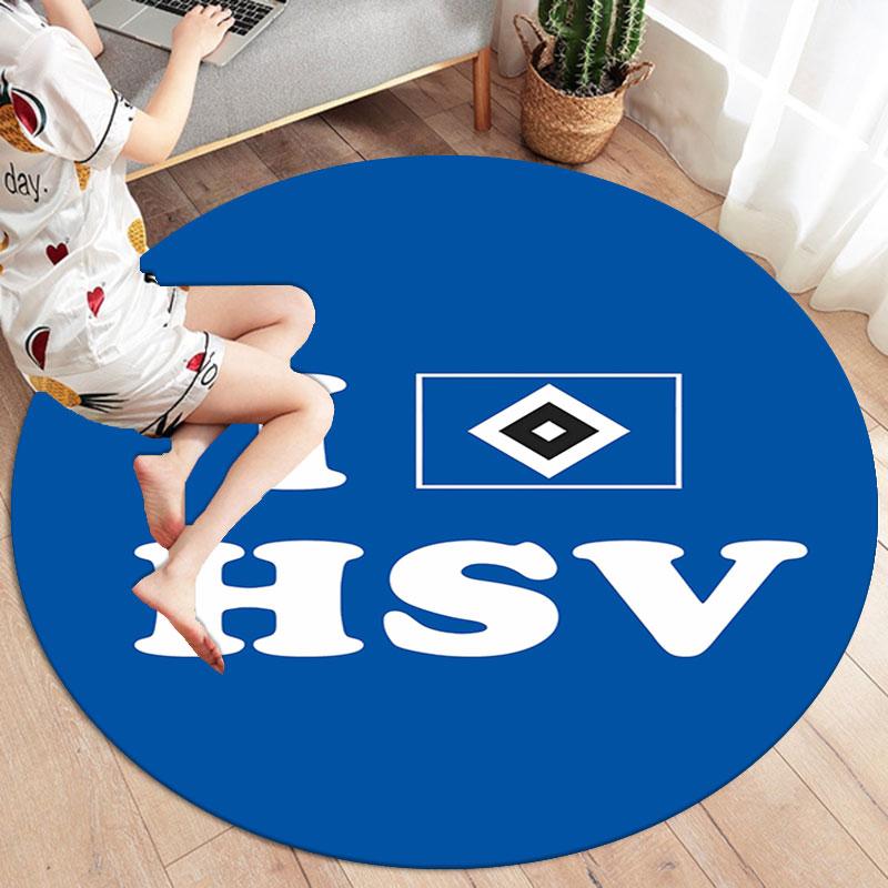 Hamburger SV Round Area Rug,Carpet Rug for Living Room Bedroom Sofa Playroom Decor,Non-slip Floor Mat