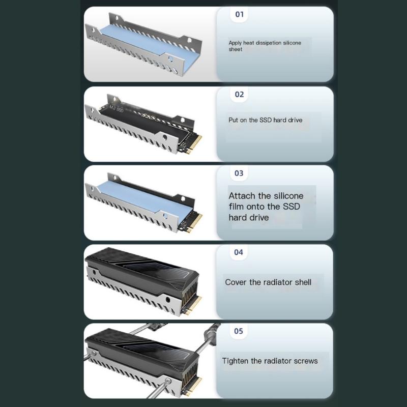 ARGB M.2 Heatsink SSDs Heat Sink with Thermals Pad, Aluminum 2280 M.2 5V 3Pin Addressables ARGB Sync NVME Heatsink for M.2