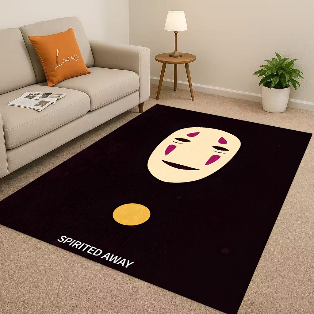 Classic Cartoon Spirited Away No Face Man Living Room Non-Slip Area Rug Soft Carpet for Bedroom Playroom Sofa,Home Decor Doormat