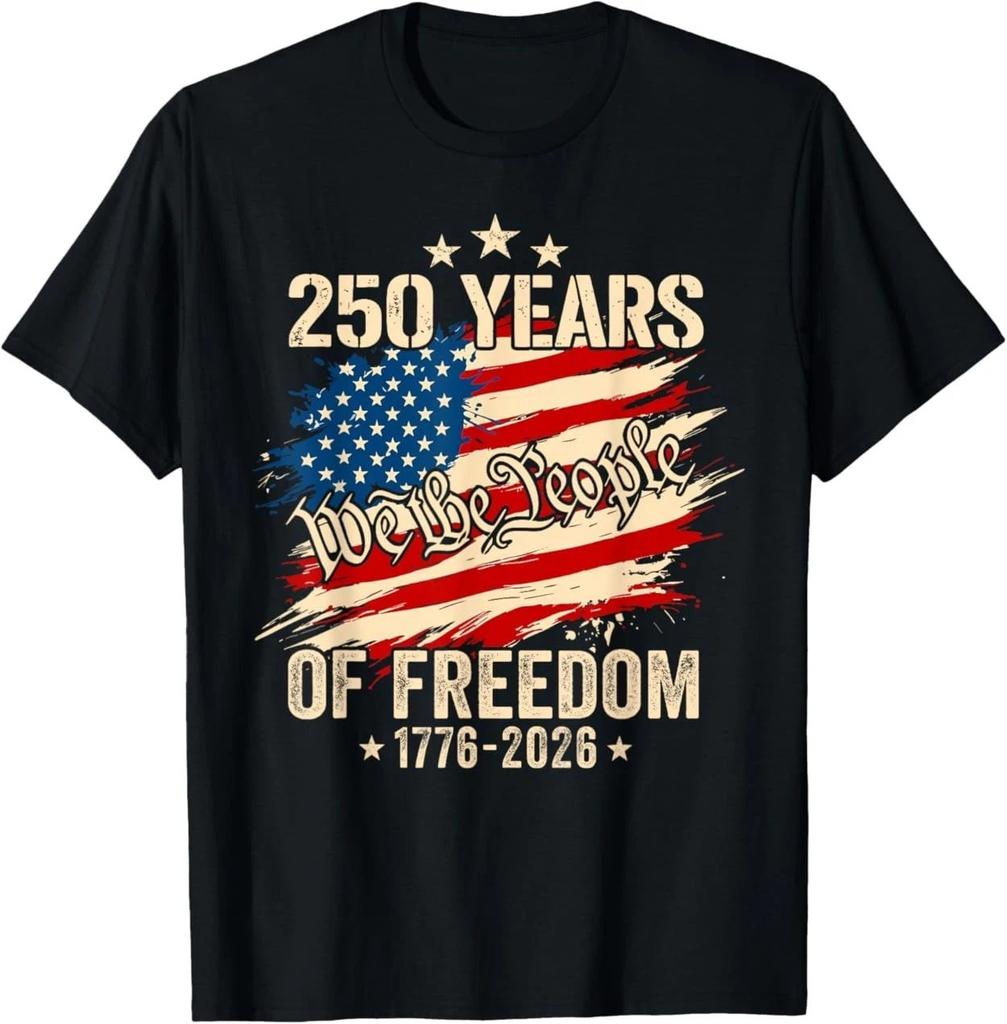 250 Years Freedom US Flag Patriotic 1776 2026 4th of July T-Shirt