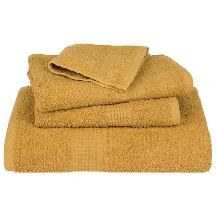 VidaXL Serviettes de bain 2 pcs doré 100x150 cm 360 g/m² 100% coton, serviette, ensemble de serviettes de bain, serviette 136812