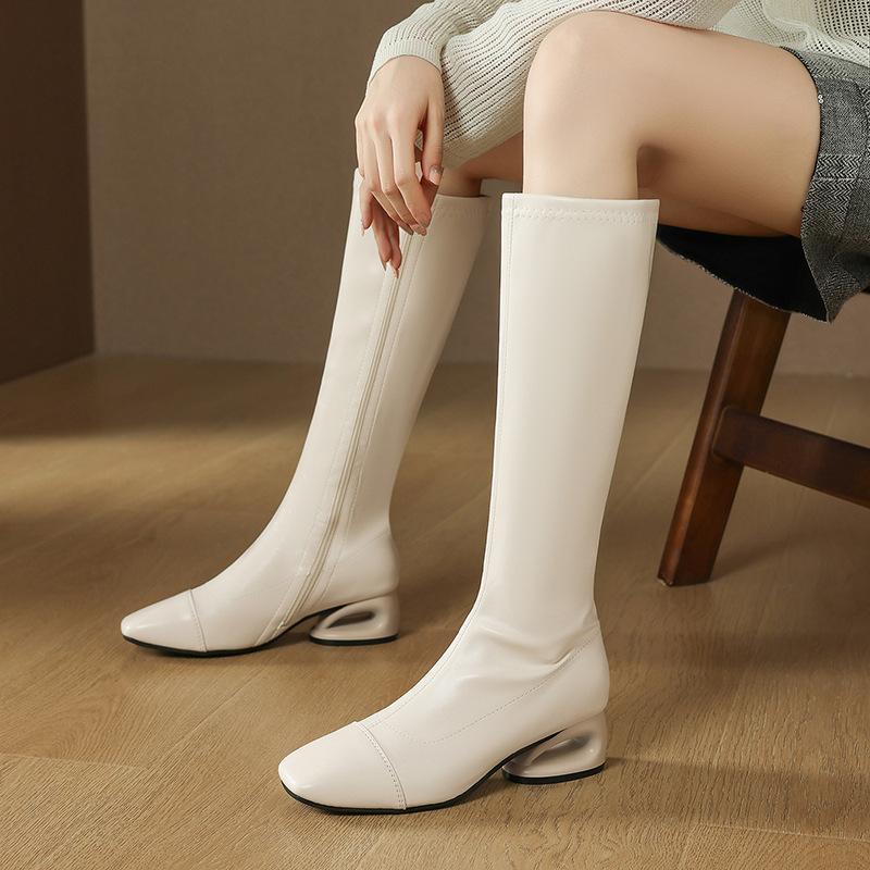 Mode 2025 Neuheiten Damen Kniehohe Stiefel Sexy Slim Oberschenkelhohe Stiefel Mode Damen Ritterstiefel Luxus Hoher Schaft Lederstiefel Botas