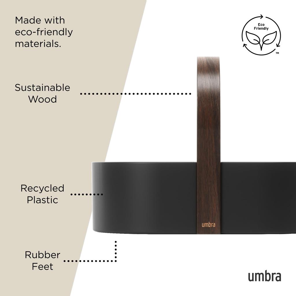 Official Umbra Bellwood Kitchen Storage Caddy, Black/Walnut