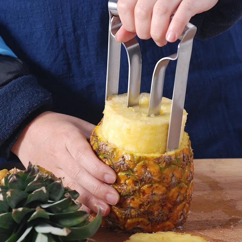 Stainless Steel Pineapple Corer Slicer - Multifunctional Pineapple Flesh Extractor & Peeler, Home Kitchen Fruit Cutting Tool