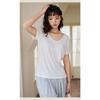 New Spring and Summer Silk Bottoming Shirt Women's Lyocell Goose Egg Neck Short Sleeve Top