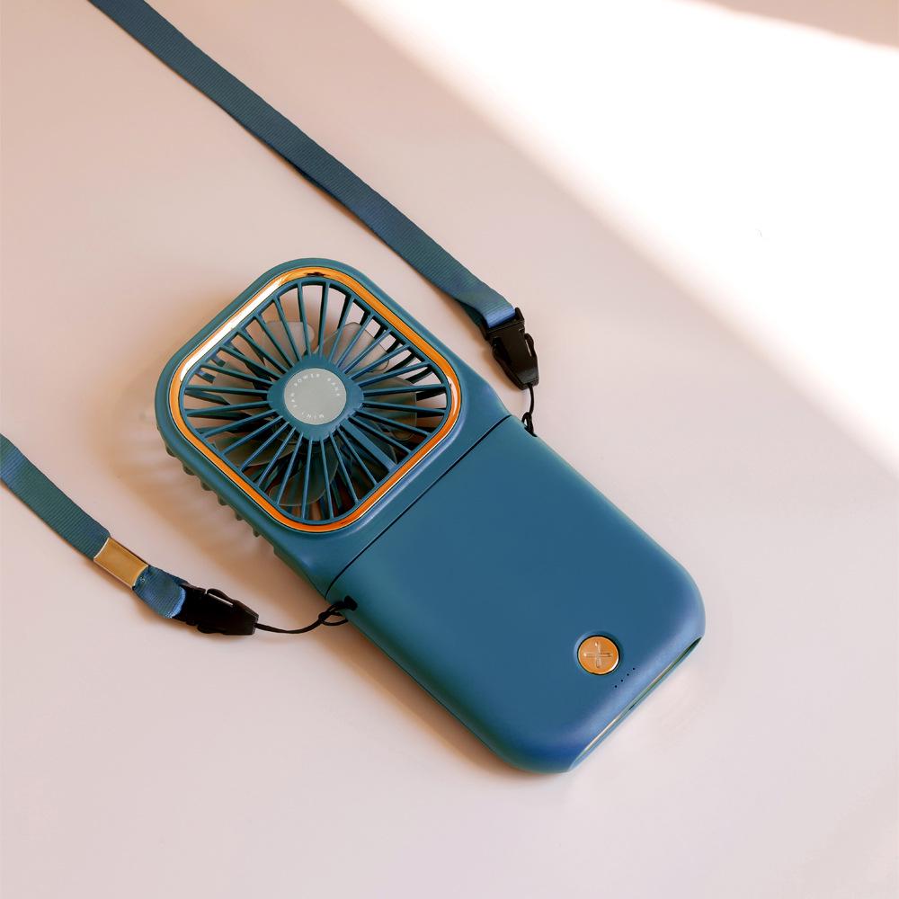 Foldable Neck Hanging Mini USB Fan: Portable Handheld and Desktop Stand Fan.