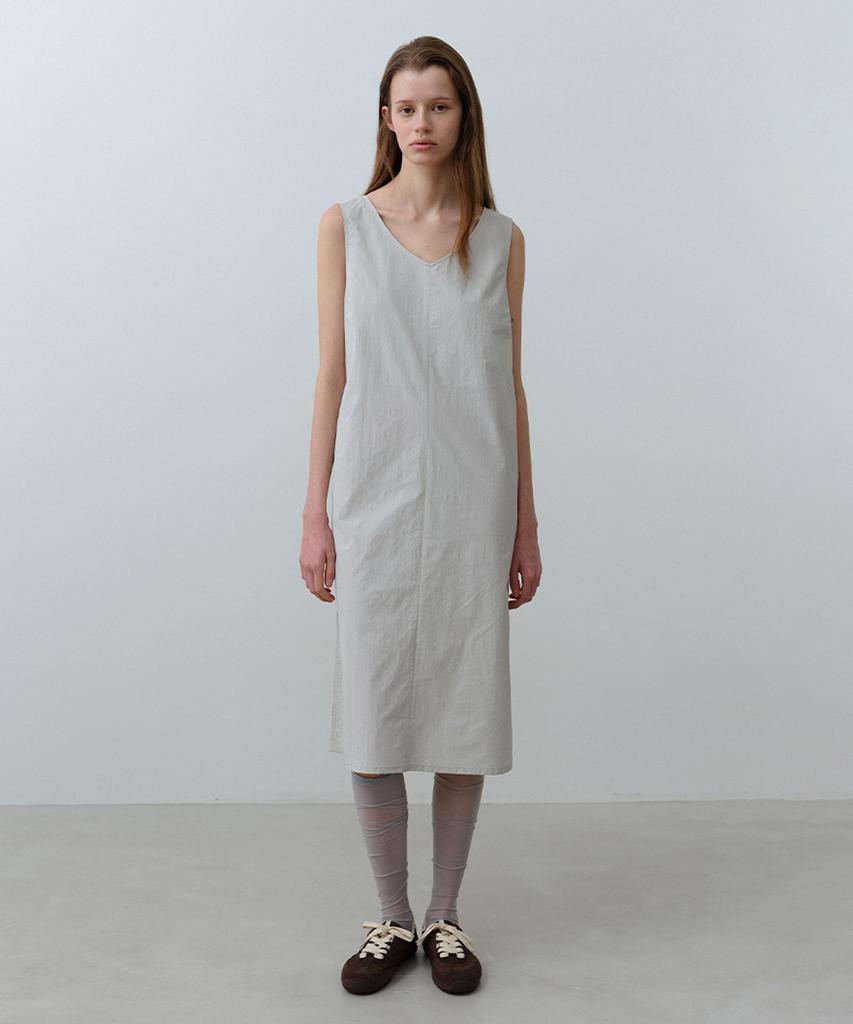 nau W Bamboo Air V-Neck Dress Light Gray