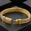 Retro Mannen Armband voor Mannen Gouden Kleur Roestvrij Staal 10MM Breedte Kielketting Heren Armbanden Om de Hand Pols Sieraden Accessoires