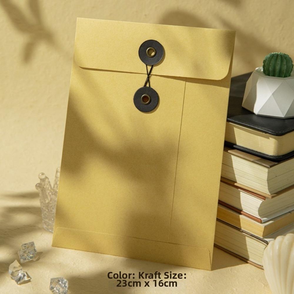 High Grade Invitation Card Bag A5 Archive Bag Creative Kraft Paper Envelopes  Invoice Storage Bag хаки