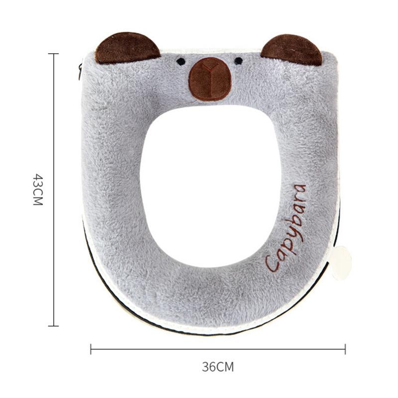 1Pcs Thickened Zipper Cartoon Toilet Mat New Cute Toilet Cover Plus Velvet Toilet Seat Cover To Protect Pregnant Women Confin