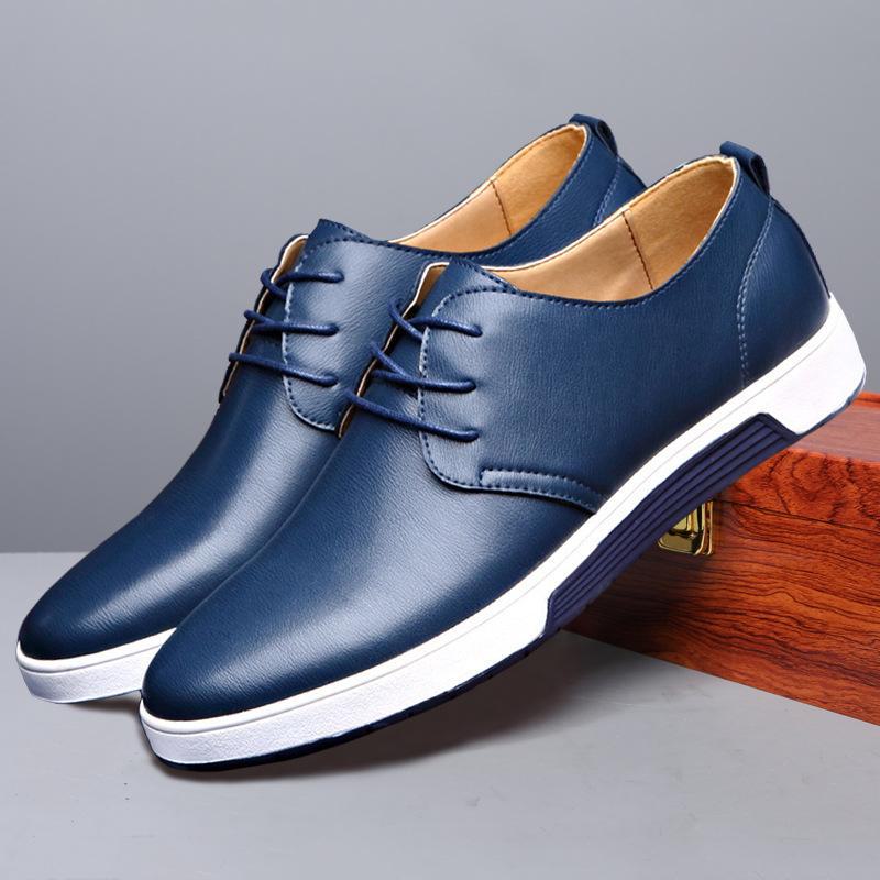 Men's British Style Summer Leather Shoes: Hollow Design, Large Size, Round Toe for Casual and Business Wear.