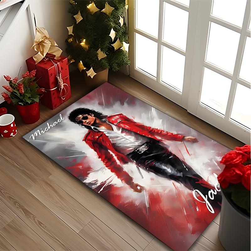 1pc Area Rug Appropriate for Office, Michael Jackson Star Carpet, Versatile Printed Chair Rug, Durable Home Sofa Carpet