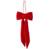 Christmas Tree and Window Hanging Velvet Bow Decoration Soft Fabric Material with Long Tail To Enhance Holiday Style