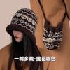 Wool hat female retro cute versatile face small knitted hat winter riding warm ear protection