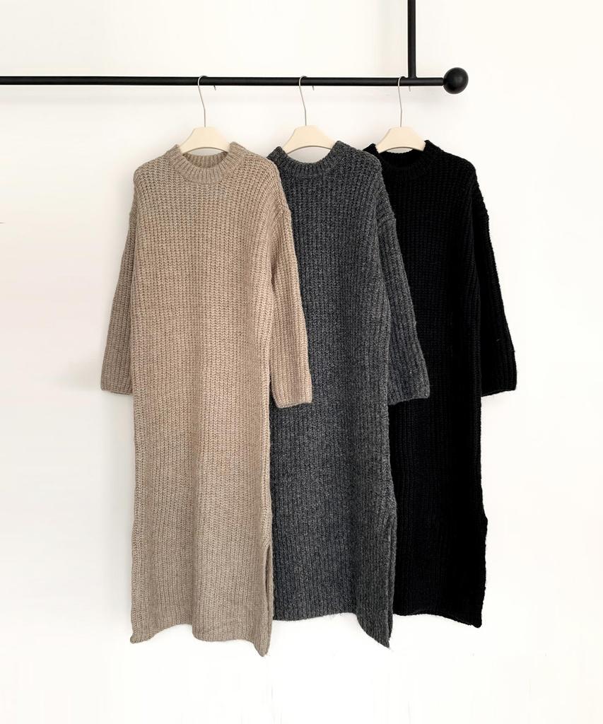 Baseukala Isla Knit Long Dress (3Colors)