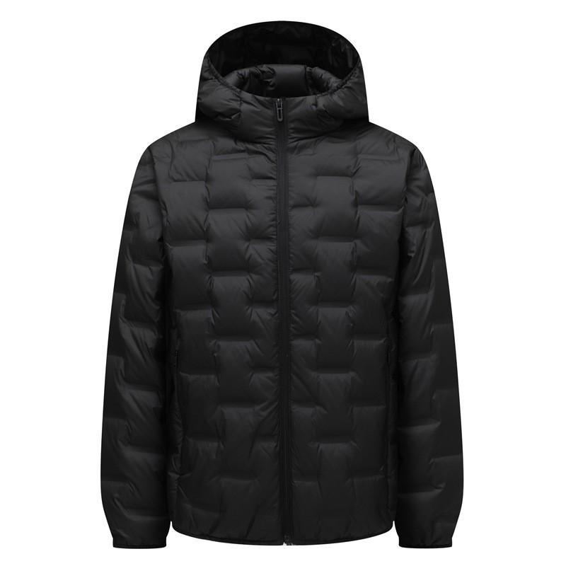 Mens Lightweight Hooded Down Jacket Winter Short Puffer Coat Warm Casual Outerwear In Black Green Gray