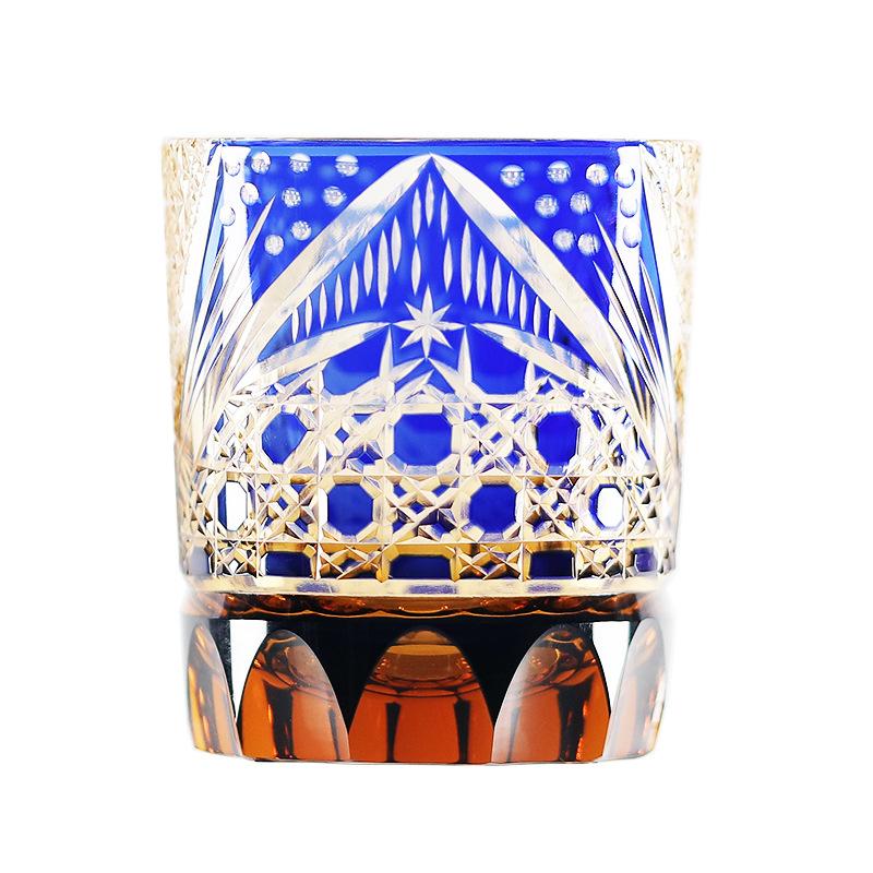

Jinzhi Японский стиль Звезда чистый ручной выдув подбор цвета ручная резка Эдо-резка хрустальный стакан для виски синий