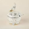 Peacock Sugar Bowl With Lid and Spoon Ornate Condiment Pot Luxury Quality European Style Spice