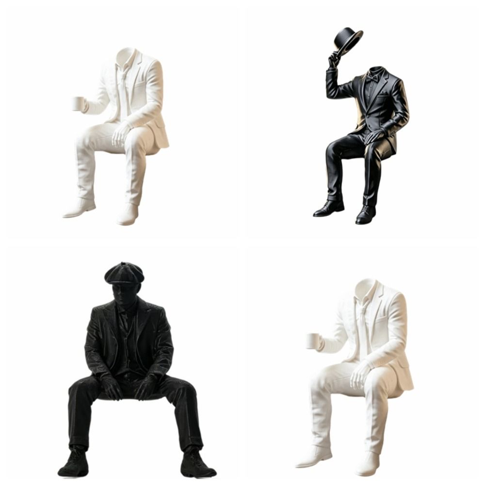 3D Printed Magician Statue Home Decoration Sitting Man Figurine  Bookshelf Decor