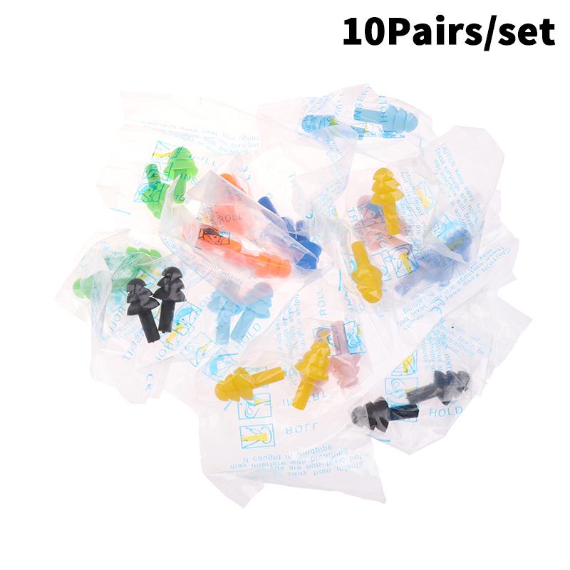 

10Pairs Silicone Anti-Noise Earplugs Noise-Canceling Sponge for Noise Reduction Sleep & Work Snoring Relief разноцветный