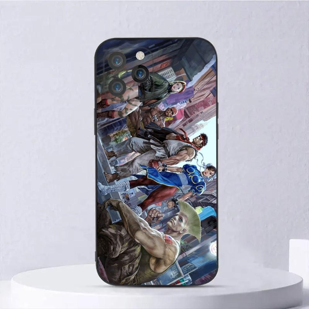 

Чехол для телефона S-Street-F-FighterS для iPhone 15,14,13,12,11,Plus,Pro Max,XS,X,XR,SE,Mini,8,7 Мягкий силиконовый черный чехол iPhone11