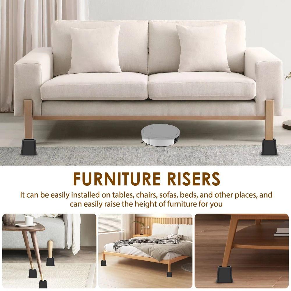 4Pcs Shock-Absorbing Bed Foot Pads Heavy Duty Table Lifters Stable Furniture Leg Risers  Chair Legs