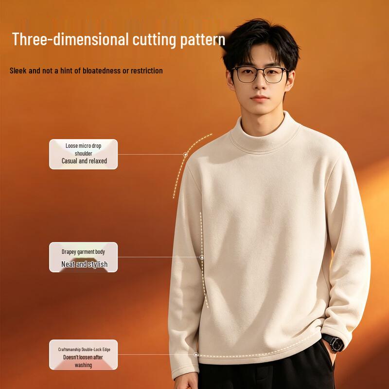 Mark Fairwhale Men's Long-Sleeve Mock Neck Casual T-Shirt