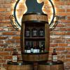 Wine Rack - Creative Cooper - Wooden Barrel with LED and Remote Control - Pine, Alcohol Rack, 80x50 Cm, Wenge