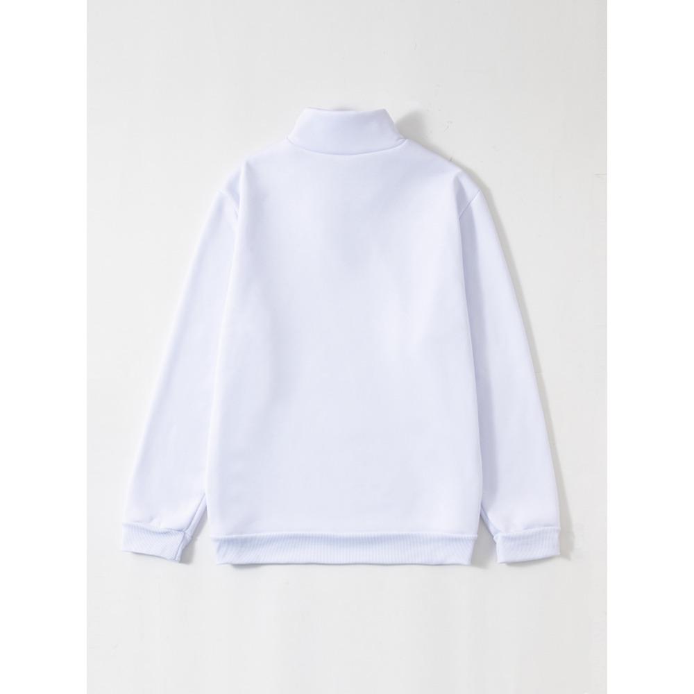 Men's LOVE Geometric Heart Printed Round Neck Half Zipper Sweater Loose Sweater Autumn/Winter Casual Sweater