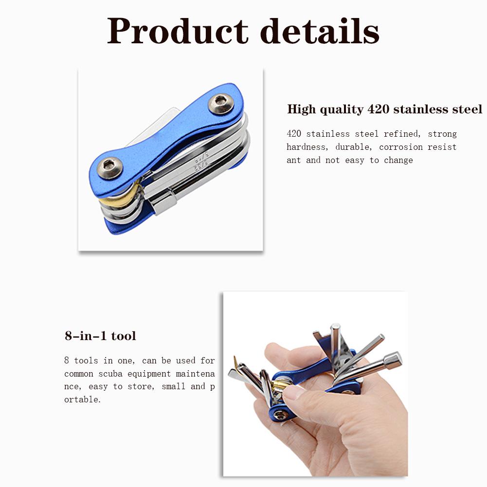 8 1 Diving Multi-Tool Compact Multitool Kit Lightweight Stainless Steel Repair Tool