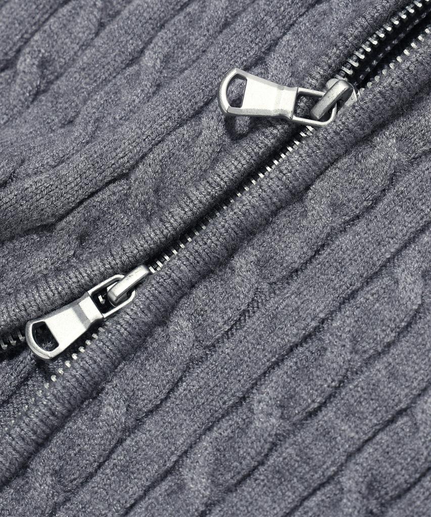 DISTN9NE High-Neck Knit Zip-Up Melange Grey (Lp5Sf506-097)