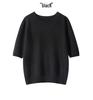 Women's Seamless Short-Sleeve Slim-Fit Round-Neck Knit Pullover