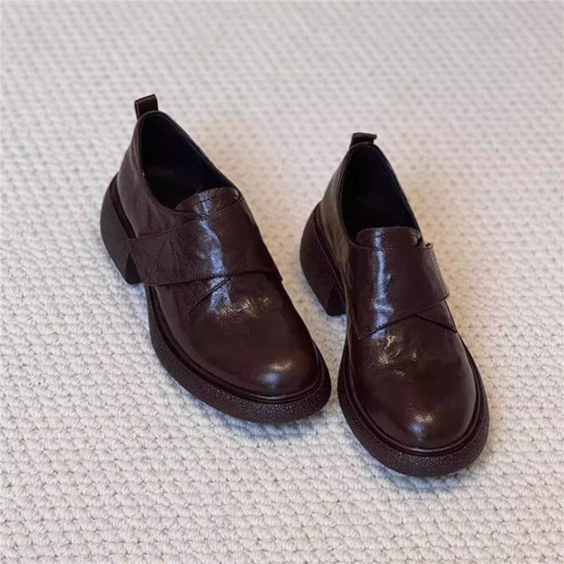 Retro-style Women's Versatile Round-toe Shoes, Single Shoes for Women