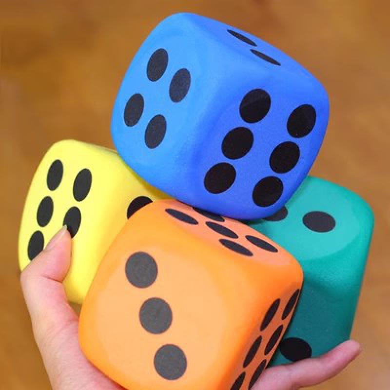 8cm EVA Rounded Corner Foam Dice - Six-Sided, 3.8cm Square