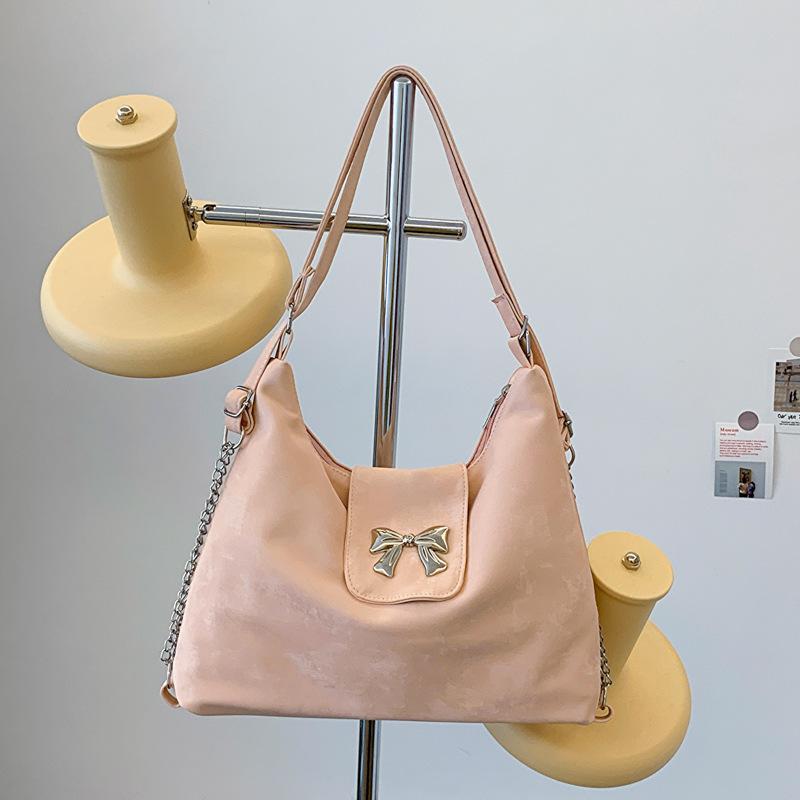 

Весенне-летняя новая универсальная нежная сумка на плечо с бантом, женская 2025, нишевая корейская версия, нежная сумка под мышкой, сумка-тоут