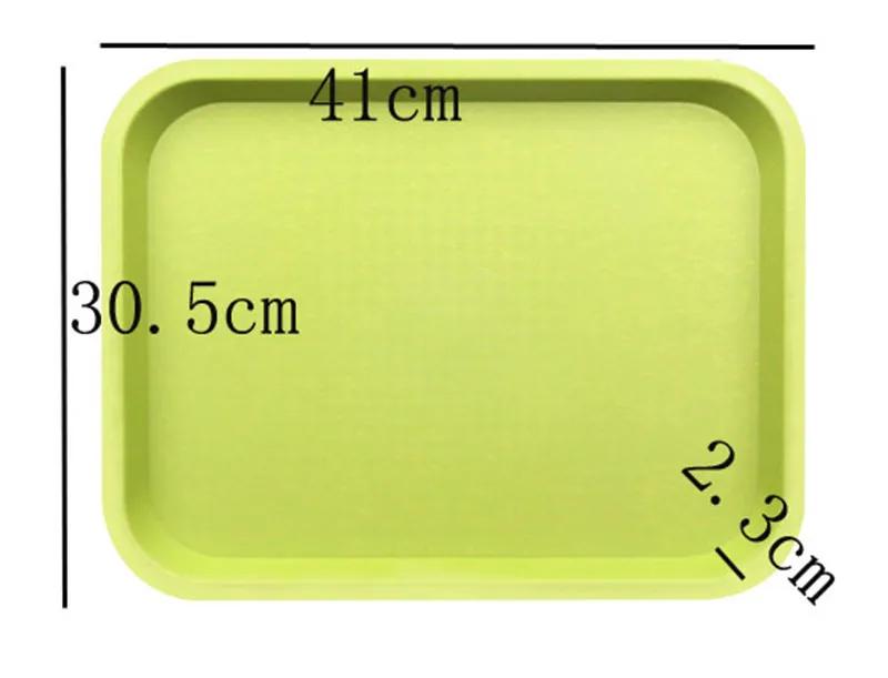 ABS anti slip plastic tray brown red green yellow color plastic plate fruit tray restaurant snake bar tea cake bread food dish