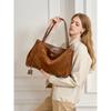 High-End Feel Lazy Style Frosted Cowhide Single Shoulder Women's Armpit Bag Large Capacity Commuting Tote Bag