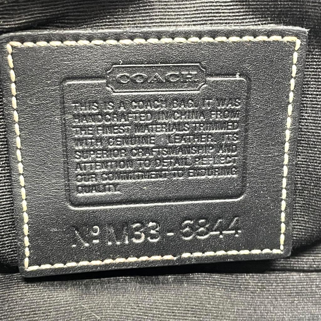 Used COACHShoulder Bag black/beige canvas/leather Women