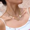 Summer Multi element Pendant Necklace Versatile Punk Style Sun Heart Flower Decoration Collarbone Chain Vintage Women Jewelry