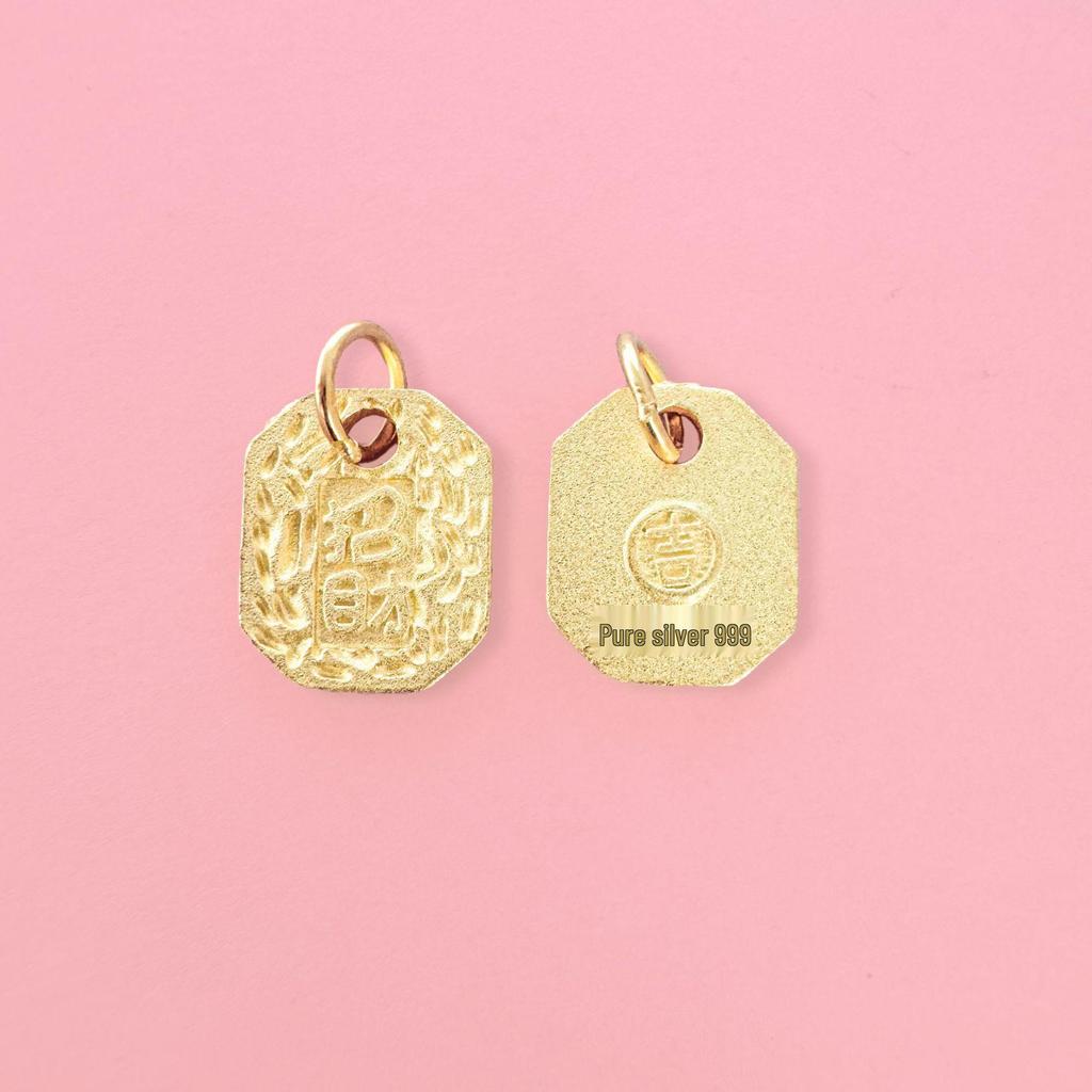 S999 Sterling Silver Wealth Attraction Pendant Charm for DIY Bracelet and Necklace