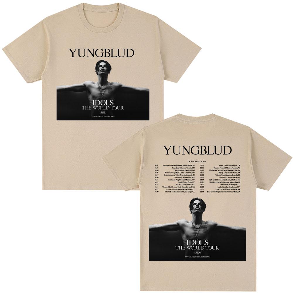 

Yungblud IDOLS The World Tour 2026 New Style Tee Tops Fashion Men Women Clothes Summer Funny Tshirt Breathable Cotton Streetwear S