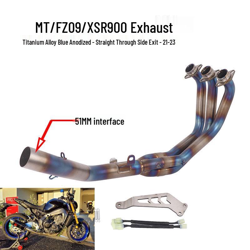 New Front Bend Exhaust Pipe for 2021-2025 MT09/FZ09 Motorcycles