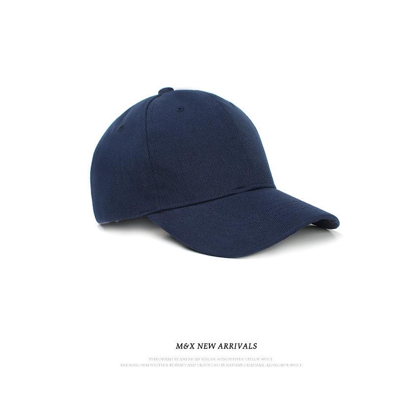 Unisex Custom Logo Solid Color Baseball Cap - Spring/Autumn Casual Korean Style for Large Head.