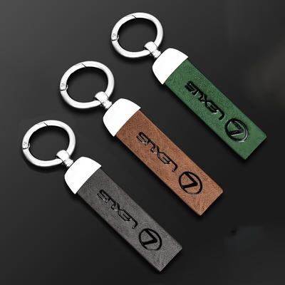 Car Vintage Leather Keychain Zinc Alloy Keyring For RX330 IS250 Ct200h ES300h RX350 IS300h UX Key Holder Pendant Ornaments