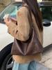 Simple Vintage Solid Color PU Leather Women's Shoulder Bags Versatile Large Capacity Ladies Crossbody Bag Casual Female Handbags