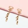 Color Gold Purple Gold Snake Bone Leaf Fringed Earrings Women'S Rose Gold Plated Earrings