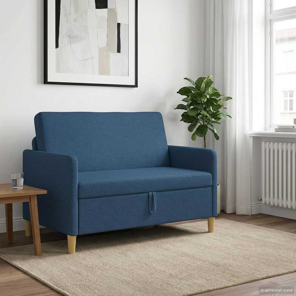 Storage Sofa in Blue 122 x 78 x 87 cm Polyester