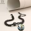 EthShine Custom Circle Pendant Projection Photo Bracelet Couple Jewelry Memorial Gift For Him Personalized Cuban Chain