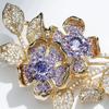 Spilla Lusso Camelia: Spilla in Argento Zirconato di Alta Gamma - Regalo Elegante per la Mamma